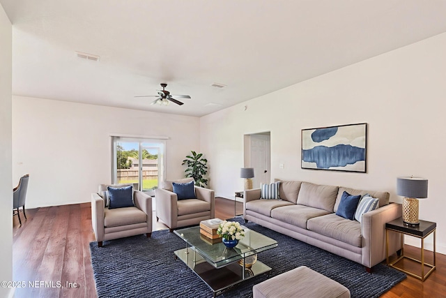 2947 Vianey Pl, Green Cove Springs, FL 32043 - living area featuring wood finished floors and ceiling fan