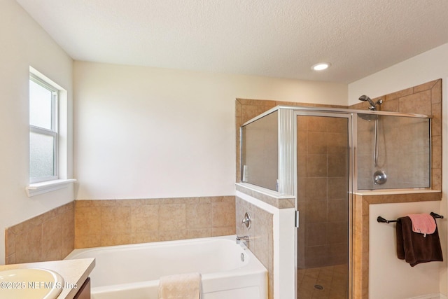 2947 Vianey Pl, Green Cove Springs, FL 32043 - full bath featuring a bath, a stall shower, vanity, and a textured ceiling