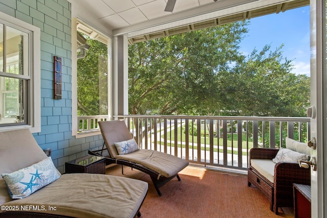 308 High Tide Dr Unit 201, Saint Augustine, FL 32080 - sunroom / solarium featuring ceiling fan
