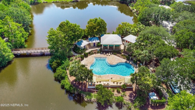 308 High Tide Dr Unit 201, Saint Augustine, FL 32080 - aerial view of property and surrounding area with a nearby body of water and a pool