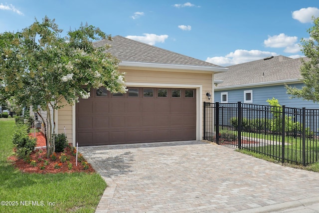 48 Gilchrist Way, Saint Johns, FL 32092 - view of front of house featuring decorative driveway, roof with shingles, and a garage