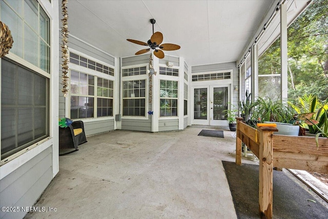 121 Bouganvilla Dr, Ponte Vedra Beach, FL 32082 - sunroom / solarium with french doors and ceiling fan