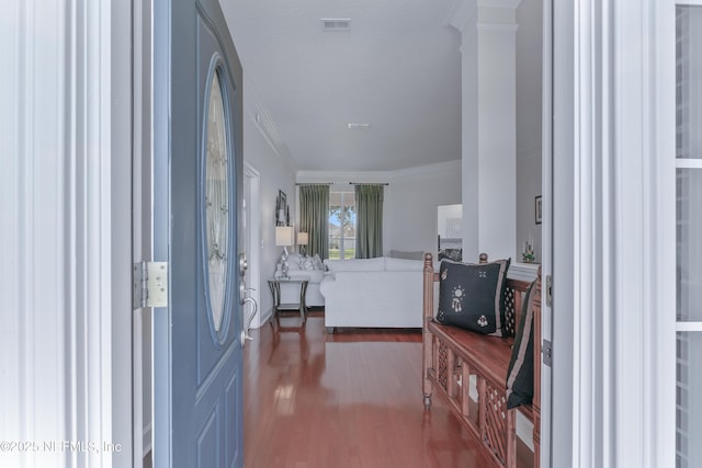 13707 Alesbury Ct, Jacksonville, FL 32224 - entrance foyer with crown molding and wood finished floors