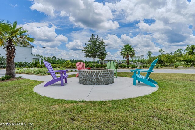 575 Buttonwood Loop, Yulee, FL 32097 - view of patio with a fire pit