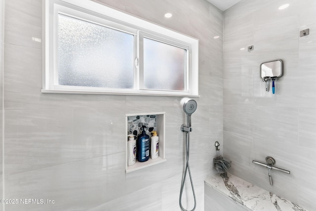 212 16th St Unit A, Saint Augustine Beach, FL 32080 - bathroom featuring a tile shower