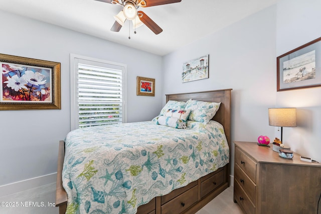 212 16th St Unit A, Saint Augustine Beach, FL 32080 - bedroom with baseboards and ceiling fan