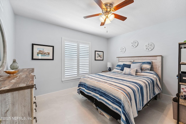 212 16th St Unit A, Saint Augustine Beach, FL 32080 - bedroom with ceiling fan and tile patterned flooring