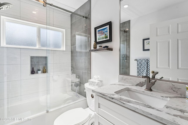 212 16th St Unit A, Saint Augustine Beach, FL 32080 - bathroom with vanity and enclosed tub / shower combo
