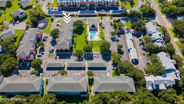 212 16th St Unit A, Saint Augustine Beach, FL 32080 - aerial perspective of suburban area with a pool area