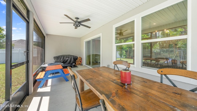 84 Granite City Ave, Saint Johns, FL 32259 - sunroom featuring a ceiling fan and outdoor dining area