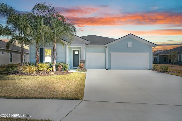 50 Skyline Ln, Saint Augustine, FL 32092 - view of front of property with a garage, driveway, and a front lawn