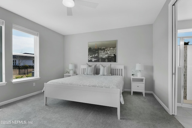 50 Skyline Ln, Saint Augustine, FL 32092 - bedroom featuring multiple windows, carpet floors, and ceiling fan