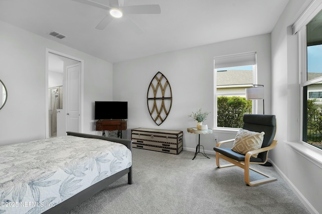 50 Skyline Ln, Saint Augustine, FL 32092 - carpeted bedroom with baseboards and ceiling fan
