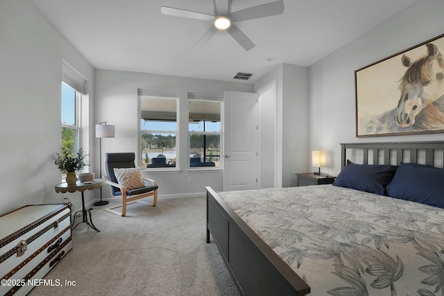 50 Skyline Ln, Saint Augustine, FL 32092 - carpeted bedroom with baseboards and a ceiling fan