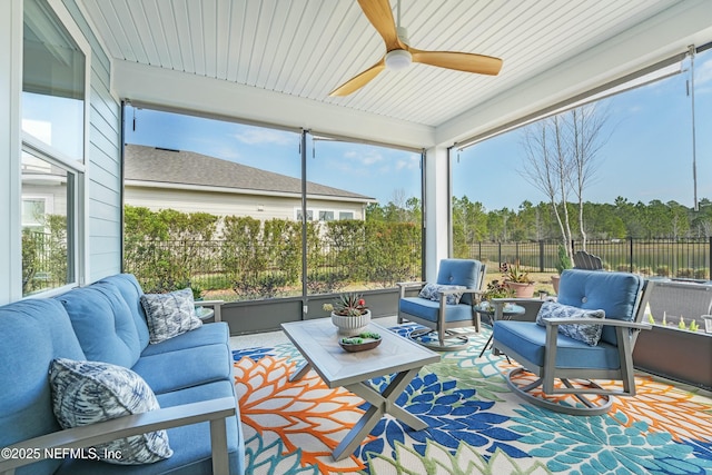50 Skyline Ln, Saint Augustine, FL 32092 - sunroom / solarium with outdoor lounge area and ceiling fan