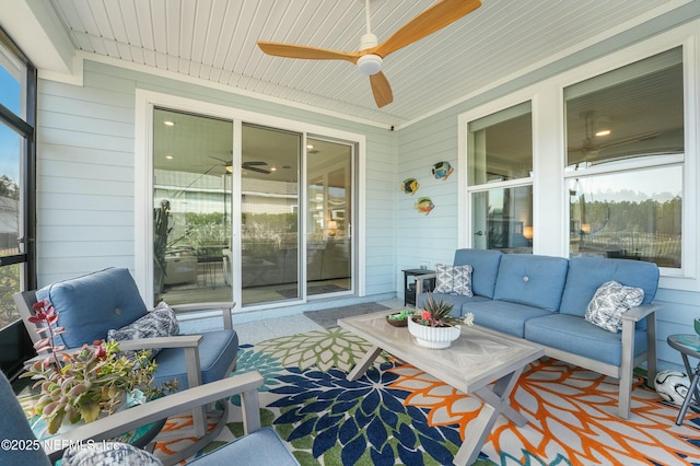 50 Skyline Ln, Saint Augustine, FL 32092 - sunroom / solarium with ceiling fan and outdoor lounge area