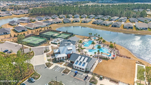 50 Skyline Ln, Saint Augustine, FL 32092 - aerial view of residential area featuring a pool and a nearby body of water