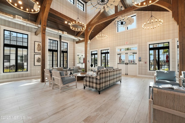 50 Skyline Ln, Saint Augustine, FL 32092 - lobby featuring high vaulted ceiling and beamed ceiling