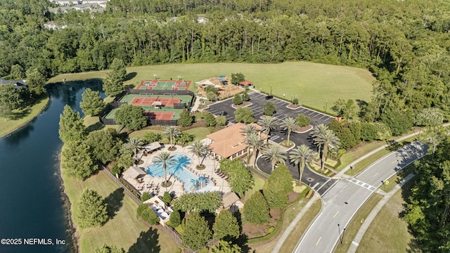 1100 Ashfield Way, Saint Johns, FL 32259 - aerial view of property and surrounding area with a nearby body of water and a pool area