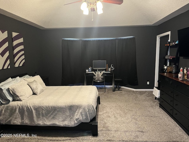 2506 Willow Creek Dr, Fleming Island, FL 32003 - bedroom with carpet, a textured ceiling, and ceiling fan