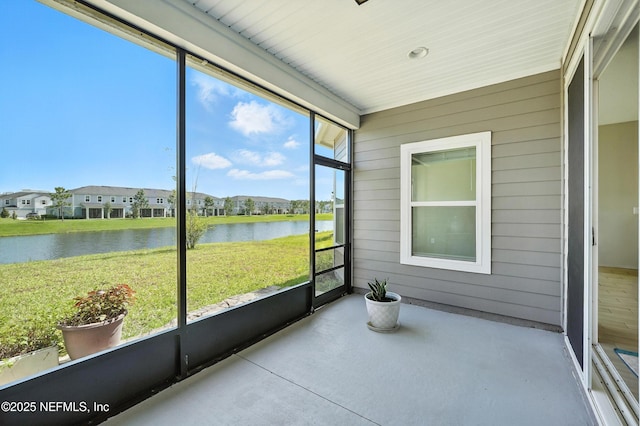63 Goldcrest Way, Saint Augustine, FL 32092 - unfurnished sunroom with plenty of natural light, a water view, and a residential view