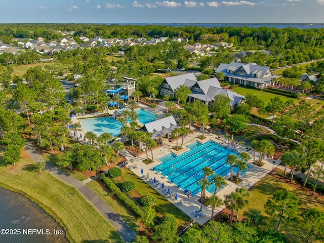 147 Rawlings Dr, Saint Johns, FL 32259 - aerial view of a pool and a nearby body of water
