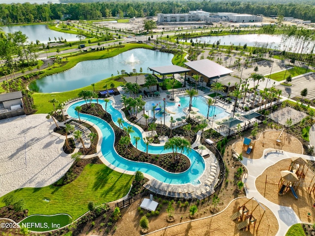 147 Rawlings Dr, Saint Johns, FL 32259 - drone / aerial view of a pool and a nearby body of water