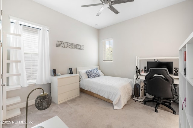 147 Rawlings Dr, Saint Johns, FL 32259 - bedroom with light carpet, an office area, and a ceiling fan