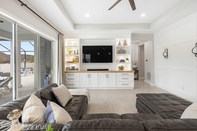 147 Rawlings Dr, Saint Johns, FL 32259 - living area with ceiling fan and built in shelves