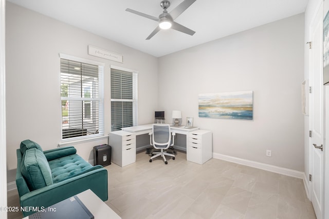 147 Rawlings Dr, Saint Johns, FL 32259 - office with a ceiling fan and baseboards