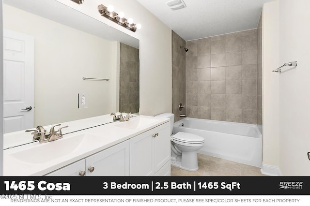1001 Aiken St, Saint Augustine, FL 32084 - full bathroom with double vanity, tile patterned floors, and  shower combination