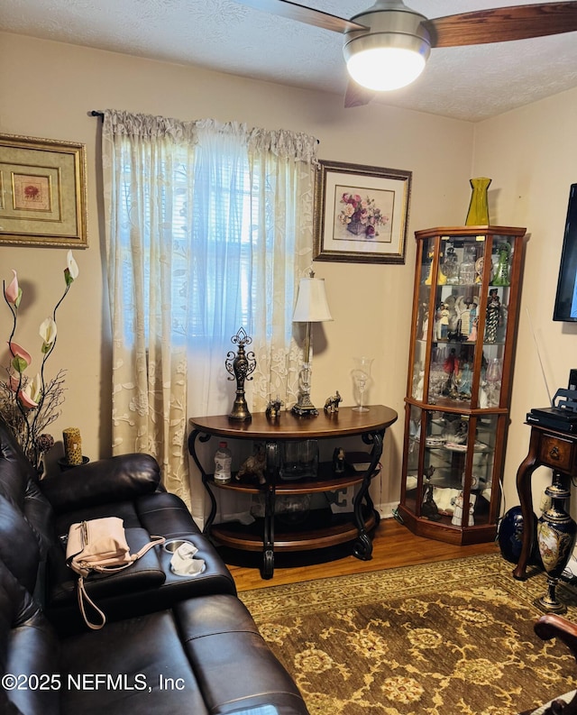 2529 W 28th St, Jacksonville, FL 32209 - living area with wood finished floors and a ceiling fan