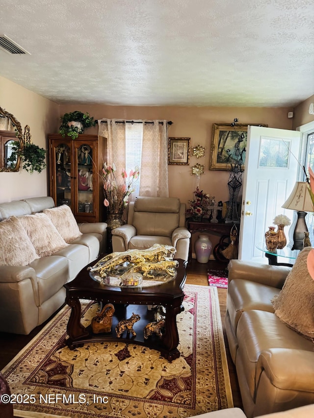 2529 W 28th St, Jacksonville, FL 32209 - living room featuring a textured ceiling, healthy amount of natural light, and wood finished floors