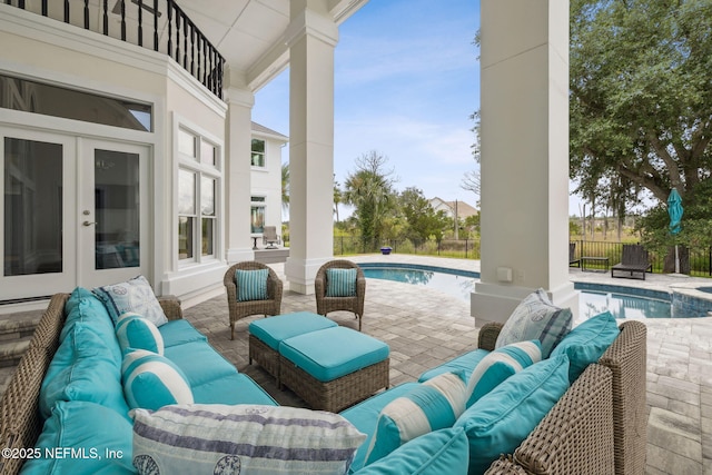 105 Teal Nest Ct, Ponte Vedra Beach, FL 32082 - view of patio / terrace with an outdoor hangout area and french doors