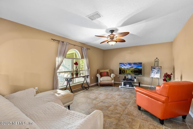 76146 Long Leaf Loop, Yulee, FL 32097 - living area featuring ceiling fan and baseboards