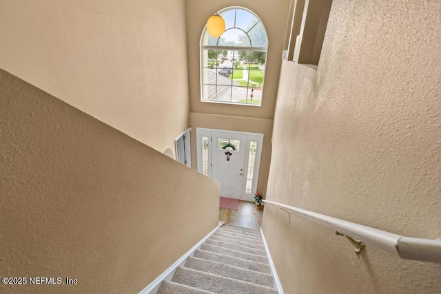 76146 Long Leaf Loop, Yulee, FL 32097 - stairs with a textured wall and carpet
