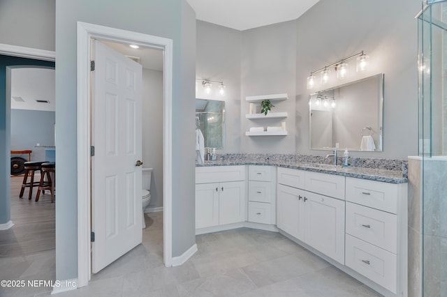 253 Bell Branch Ln, Saint Johns, FL 32259 - bathroom featuring vanity and a stall shower