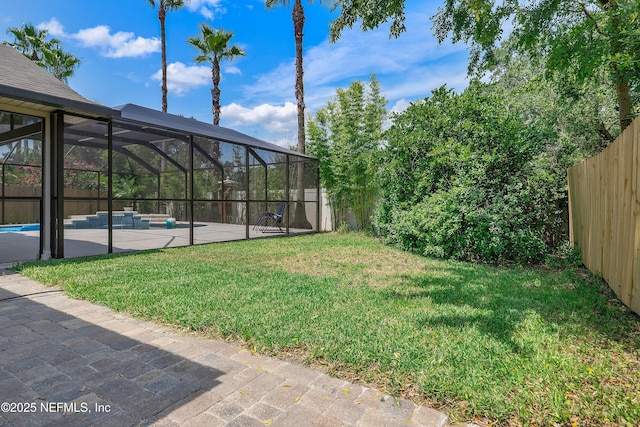 253 Bell Branch Ln, Saint Johns, FL 32259 - fenced yard featuring a patio and glass enclosure