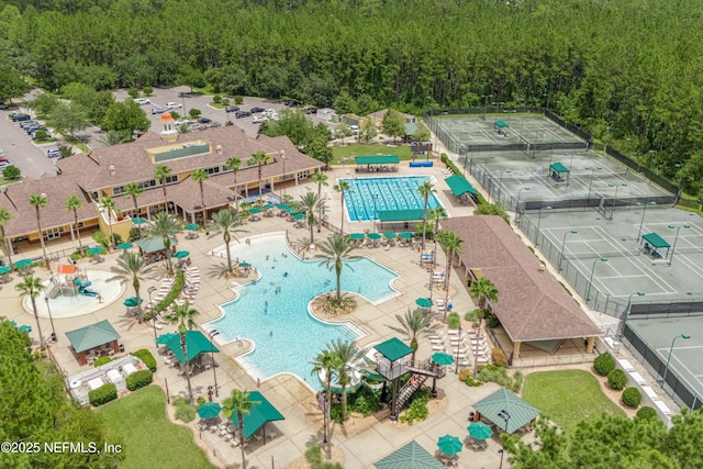 253 Bell Branch Ln, Saint Johns, FL 32259 - aerial view of a pool and a forest