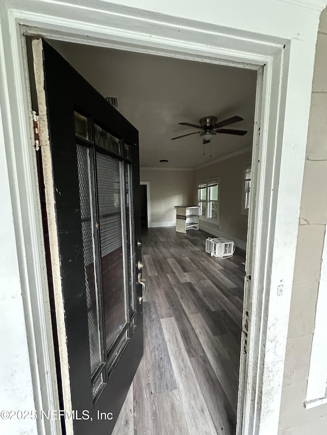 104 W 33rd St, Jacksonville, FL 32206 - corridor featuring wood finished floors and ornamental molding