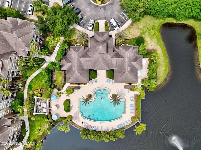 7990 Baymeadows Rd Unit 1003, Jacksonville, FL 32256 - drone / aerial view of a pool and a nearby body of water