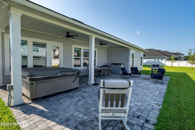 50 Tartan Ct, Saint Augustine, FL 32092 - view of patio with a hot tub and ceiling fan