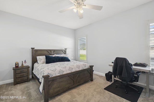 50 Tartan Ct, Saint Augustine, FL 32092 - bedroom featuring carpet, multiple windows, an office area, and a ceiling fan