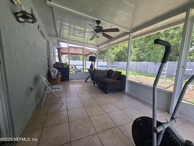 3472 Steelgate Ct, Middleburg, FL 32068 - sunroom with ceiling fan
