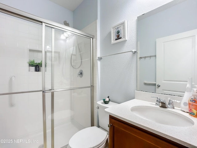 132 Yellowfin Dr, Saint Augustine, FL 32095 - full bath with a stall shower, vanity, and a textured wall