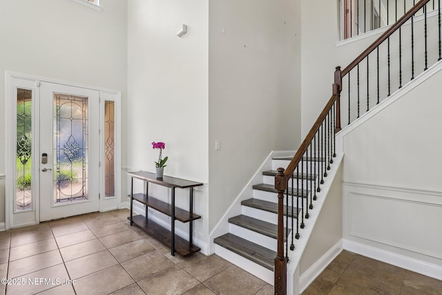 738 W Kings College Dr, Fruit Cove, FL 32259 - foyer with a high ceiling and stairway