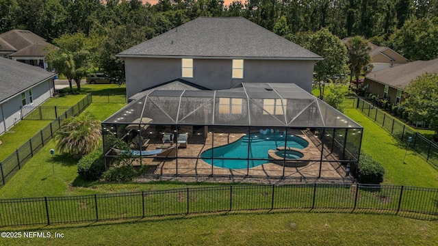 738 W Kings College Dr, Fruit Cove, FL 32259 - view of swimming pool with a patio area, a fenced backyard, and a pool with connected hot tub
