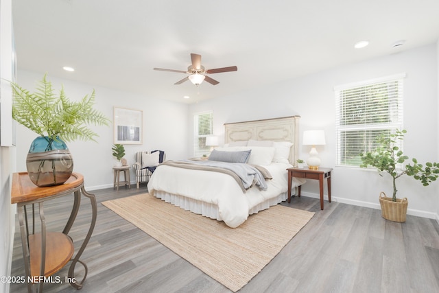 380 Jefferson Rd, Jacksonville, FL 32225 - bedroom featuring wood finished floors, multiple windows, recessed lighting, and a ceiling fan
