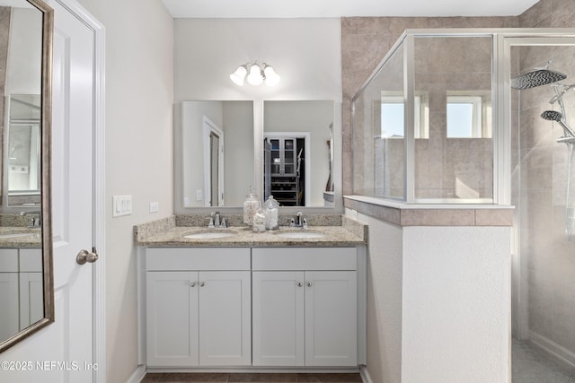 111 Beam Ln, Saint Augustine, FL 32095 - bathroom with double vanity and a stall shower