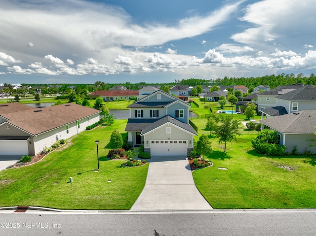 111 Beam Ln, Saint Augustine, FL 32095 - view of front of house with a residential view, concrete driveway, a garage, and a front yard